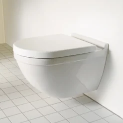 Duravit Starck 3 Rimless Durafix Wall Hung Toilet + Seat -Victorian Plumbing Shop 2527090000 d4