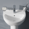 VitrA S50 4-Piece Bathroom Suite (BTW Toilet + 450mm Semi Pedestal Basin) -Victorian Plumbing Shop 5300 5315 d2