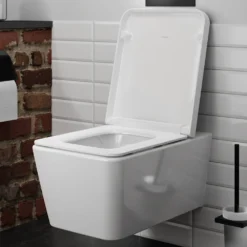 Hansgrohe EluPura Q Wall-Mounted AquaFall Flush Toilet With Soft Close Seat -Victorian Plumbing Shop 62023450 1