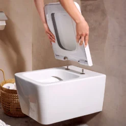 Hansgrohe EluPura Q Wall-Mounted AquaFall Flush Toilet With Soft Close Seat -Victorian Plumbing Shop 62023450 6