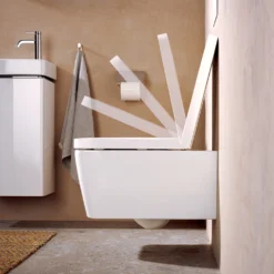 Hansgrohe EluPura Q Wall-Mounted AquaFall Flush Toilet With Soft Close Seat