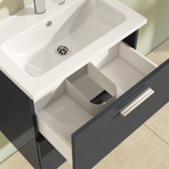 VitrA Evi Complete Wall Hung Bathroom Suite (Toilet, WC Frame + 600mm Anthracite Vanity Unit) -Victorian Plumbing Shop 67716 d1