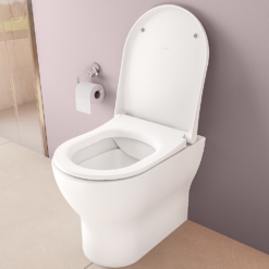 VitrA Evi Round Rimless Back-to-Wall Toilet With Soft-Close Seat -Victorian Plumbing Shop 7517b003 6341 d11
