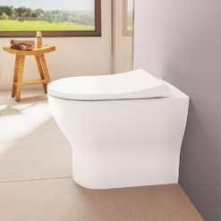 VitrA Evi Round Rimless Back-to-Wall Toilet With Soft-Close Seat -Victorian Plumbing Shop 7517b003 6341 d12