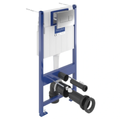 Villeroy And Boch Viconnect Pro Toilet Frame With Chrome Flush Plate + Architectura Wall Hung Toilet