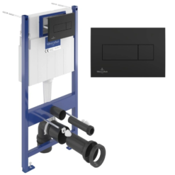 Villeroy & Boch ViConnect Pro S Toilet Frame, Cistern And Flush Plate Set – Matt Black -Victorian Plumbing Shop 921228an 1