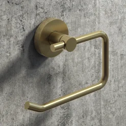 Arezzo Brushed Brass Round Toilet Roll Holder -Victorian Plumbing Shop azbb116 l