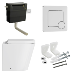Arezzo BTW Toilet Pan With Soft Close Seat + Concealed Cistern (Chrome Hinges & Flush Plate) -Victorian Plumbing Shop azbtwrp4scdc l4