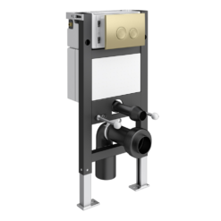 Arezzo Complete Wall Hung Toilet Set - Brushed Brass Flush -Victorian Plumbing Shop azcbb6727 d8a