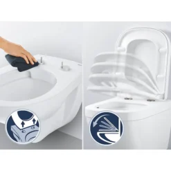 Grohe Euro Rimless Close Coupled Toilet With Soft Close Seat (Bottom Inlet) -Victorian Plumbing Shop bauccwc1 d3 1