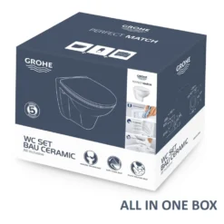 Grohe Bau Rimless Wall Hung Toilet With Soft Close Seat -Victorian Plumbing Shop bauwhwc nd5