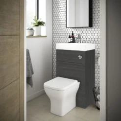 Brooklyn 500mm Grey Avola 2-In-1 Combined Wash Basin & Toilet 8 Brooklyn 500mm Grey Avola 2-In-1 Combined Wash Basin & Toilet -Victorian Plumbing Shop bcomgryn