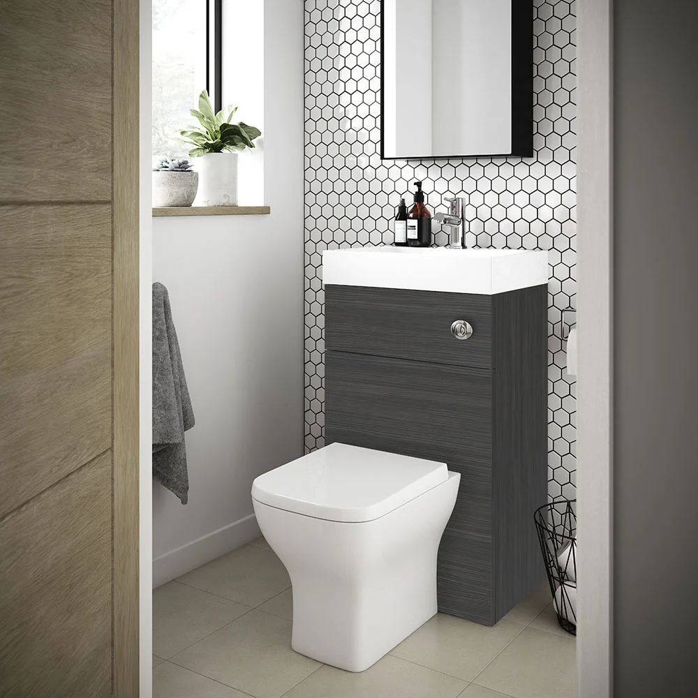 Brooklyn 500mm Grey Avola 2-In-1 Combined Wash Basin & Toilet 5 Brooklyn 500mm Grey Avola 2-In-1 Combined Wash Basin & Toilet - Image 4