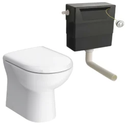 Cove 500mm BTW Toilet Unit Inc. Cistern + Soft Close Seat (Depth 330mm) -Victorian Plumbing Shop c5033btwwc d2