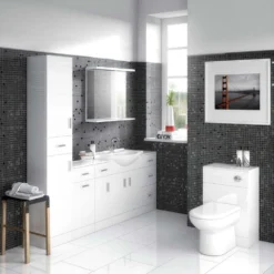 Cove 600mm BTW Toilet Unit Incl. Cistern + Soft Close Seat (Depth 330mm) -Victorian Plumbing Shop c6033btwwc d2