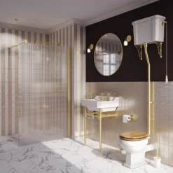 Trafalgar High Level Toilet (Brushed Brass) Excludes Seat