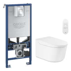 Grohe Rapid SLX 1.13m Frame & Sensia Wall Hung Shower Toilet -Victorian Plumbing Shop chrome 1 1