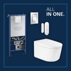 Grohe Rapid SLX 1.13m Frame & Sensia Wall Hung Shower Toilet -Victorian Plumbing Shop chrome 1 3