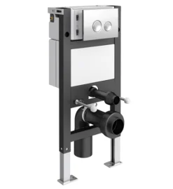 Cruze Wall Hung Smart Toilet + Compact Top/Front Flush Toilet Frame With Chrome Flush - Round Buttons -Victorian Plumbing Shop crazrb l3