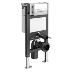 Cruze Wall Hung Smart Toilet + Compact Top/Front Flush Toilet Frame With Chrome Flush - Square Buttons -Victorian Plumbing Shop crazsb l2