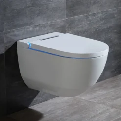 Cruze Wall Hung Smart Toilet + Compact Top/Front Flush Toilet Frame With Chrome Flush - Square Buttons -Victorian Plumbing Shop crazsb l5