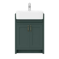 Chatsworth Traditional Green Semi-Recessed Vanity Unit + Toilet Package -Victorian Plumbing Shop csr600wcgrn d2