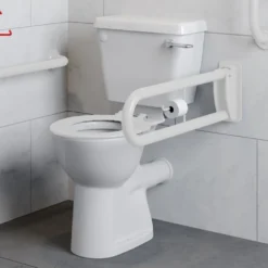Milton Doc M Pack - Accessible Bathroom Toilet, Basin + White Grab Rails -Victorian Plumbing Shop docmp001 nw d2