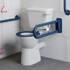 Milton Doc M Pack - Accessible Bathroom Toilet, Basin + Blue Grab Rails -Victorian Plumbing Shop docmp002 n d2