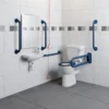 Milton Doc M Pack - Accessible Bathroom Toilet, Basin + Blue Grab Rails -Victorian Plumbing Shop docmp002 nw l