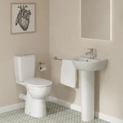 Ideal Standard Eurovit+ Comfort Height Close Coupled Toilet With Soft Close Seat -Victorian Plumbing Shop e218401 d1
