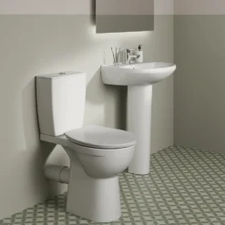 Ideal Standard Eurovit+ Comfort Height Close Coupled Toilet With Soft Close Seat -Victorian Plumbing Shop e218401 d2