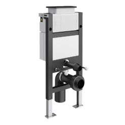 Foundry Compact Top/Front Flush Toilet Frame With Knurled Detail Matt Black Flush - Round Buttons -Victorian Plumbing Shop fdycfsmb detail01