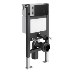 Foundry Compact Top/Front Flush Toilet Frame With Knurled Detail Matt Black Flush - Round Buttons -Victorian Plumbing Shop fdycfsmb l4