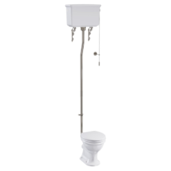 Burlington Guild High Level Toilet - Brushed Nickel