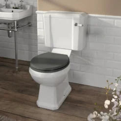 Keswick Traditional Close Coupled Toilet + Soft Close Seat -Victorian Plumbing Shop kes cc wht d5