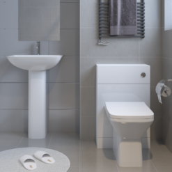 Nova Square Rimless Back To Wall Toilet Pan + Soft Close Seat -Victorian Plumbing Shop nvbtw d1