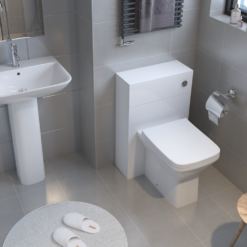 Nova Square Rimless Back To Wall Toilet Pan + Soft Close Seat
