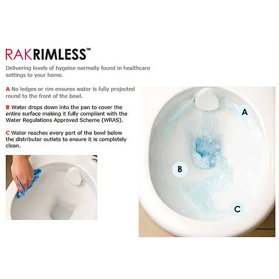 RAK Resort Mini Rimless Close Coupled BTW Toilet + Quick Release Soft Close Urea Seat 4 RAK Resort Mini Rimless Close Coupled BTW Toilet + Quick Release Soft Close Urea Seat - Image 2