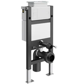 Cruze Wall Hung Smart Toilet + Compact Top/Front Flush Toilet Frame With Chrome Flush - Round Buttons -Victorian Plumbing Shop razrb