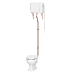 Chatsworth Rose Gold High Level Traditional Toilet -Victorian Plumbing Shop rghlwcwht l