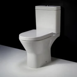 RAK Resort Mini Rimless Close Coupled Full Access Toilet + Quick Release Soft Close Urea Seat