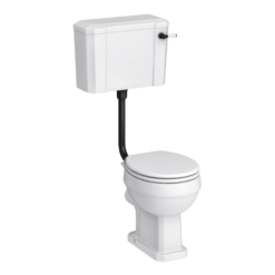 Chatsworth Traditional Low Level Toilet - Excludes Seat - Matt Black -Victorian Plumbing Shop tfllwcmb l