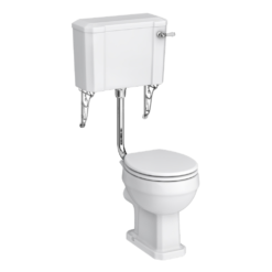 Chatsworth Traditional Low Level Toilet With Wall Brackets - Excludes Seat - Chrome -Victorian Plumbing Shop tfllwcwch l