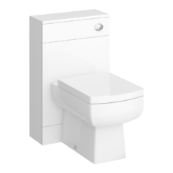 AquaSure Toreno 500mm PVC BTW Toilet Unit Gloss White With Pan And Cistern - 100% Waterproof -Victorian Plumbing Shop torwcwppk l