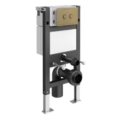 Trafalgar Compact Wall‑Hung Toilet Frame – Top/Front Flush With Dual‑Flush Cistern & Antique Brass 2‑Button Plate -Victorian Plumbing Shop trafcfrab l2a