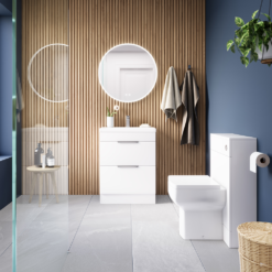 AquaSure Toreno 500mm PVC BTW Toilet Unit Gloss White With Pan And Cistern - 100% Waterproof -Victorian Plumbing Shop tri6fsv ch d4