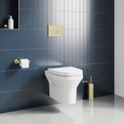 Crosswater MyHome Wall Hung Toilet Set – Brushed Brass Flush Plate