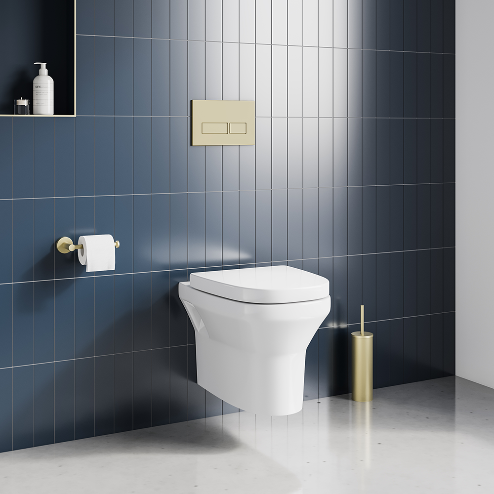 Crosswater MyHome Wall Hung Toilet Set – Brushed Brass Flush Plate 3 Crosswater MyHome Wall Hung Toilet Set – Brushed Brass Flush Plate