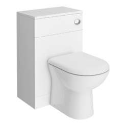 AquaSure Cove 500 X 300mm PVC BTW Toilet Unit Gloss White With Pan And Cistern - 100% Waterproof -Victorian Plumbing Shop wc530 wp l